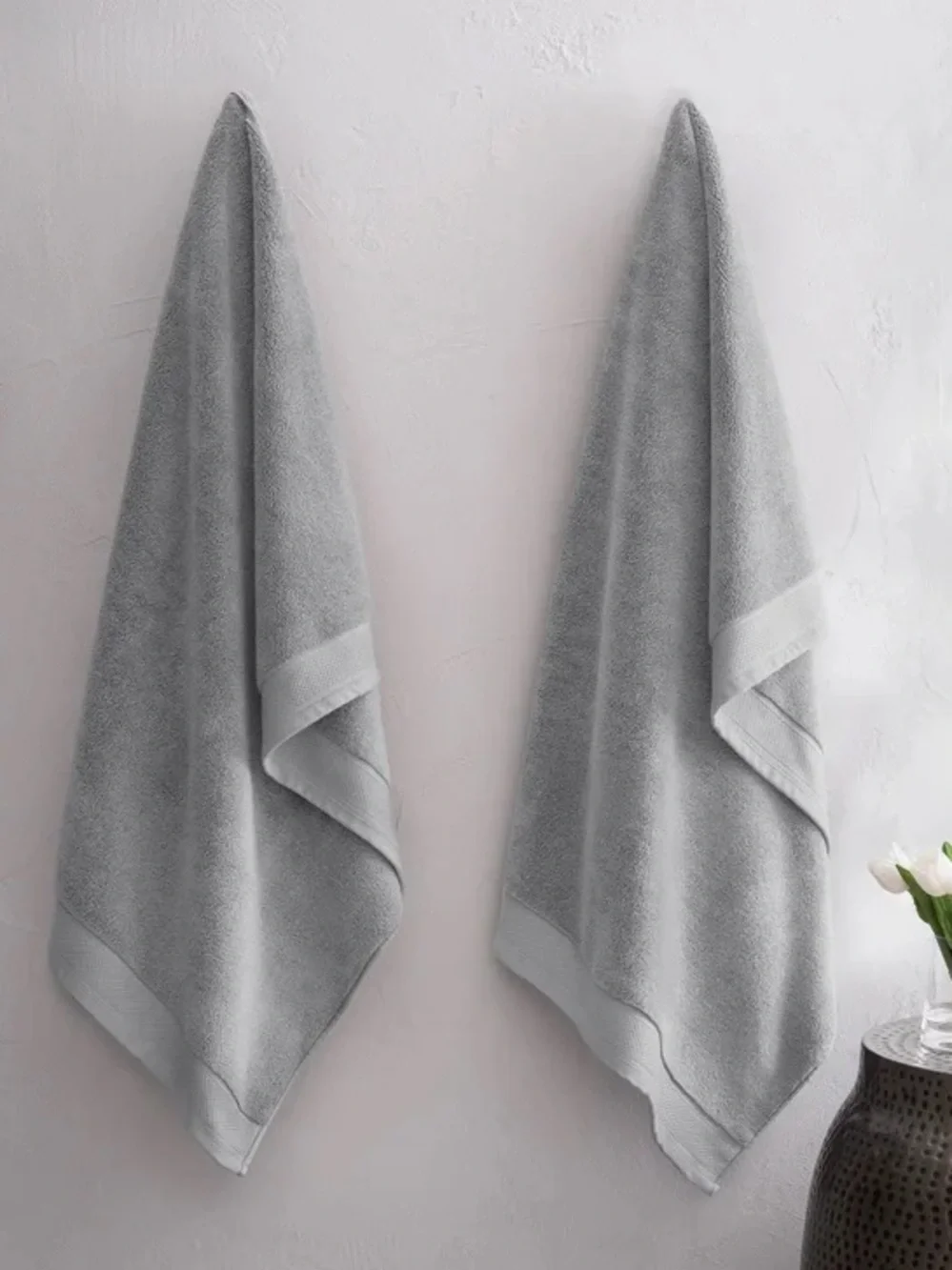 Charisma Egyptian Cotton 2 Gray Bath Towels / Bath Sheet Set - Picture 6 of 6